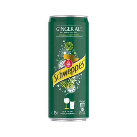 Schweppes Ginger Ale Slim Can 33cl (24 stuks)