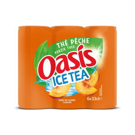 Oasis tea perzik blik 33cl (6 stuks)