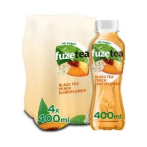 PROMO Fuze tea Black Tea & Peach Elderflower Zero 40cl (4 stuks)