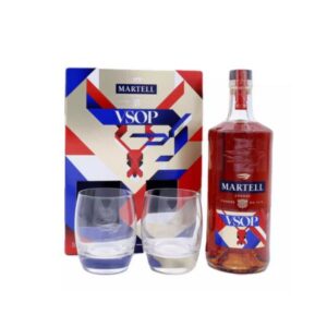 Martell VSOP 70cl + 2 glazen