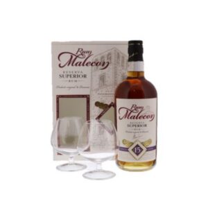 Malecon Reserva Superior 15 Years 70cl + 2 glazen