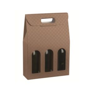 Flesdoos 3 flessen Taupe