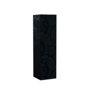 Flesdoos voor 1 fles zwart KLEIN (bloemenprint)
