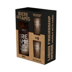 Geschenkset Biere Des Amis 66cl + 2 glazen